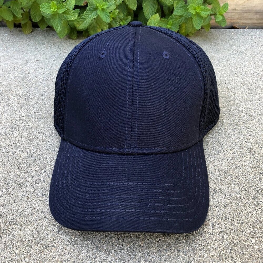 OTTO Flex Mesh Fitted Hat Men's L/XL Baseball Cap Blue Plain Blank​​